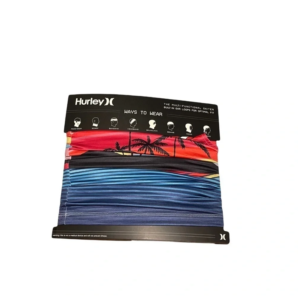Hurley Face Mask Cover Scarf Multi-Function Seamless Gaiter Rainbow Tie Dye NEW
